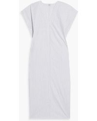 TOTEME - Striped Cotton And Lyocell-Blend Poplin Maxi Dress - Lyst