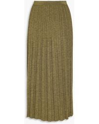 Zimmermann - Metallic Ribbed-Knit Midi Skirt - Lyst