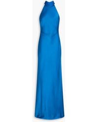 Halston - Speranza Draped Chiffon And Satin Gown - Lyst
