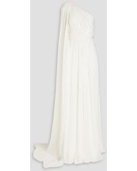 Elie Saab - One-shoulder Embellished Silk-blend Chiffon Gown - Lyst