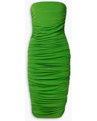 Michael Kors - Strapless Ruched Stretch-jersey Dress - Lyst