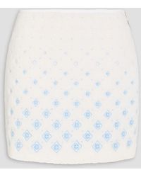 CASABLANCA - Embroidered Fleece Mini Skirt - Lyst