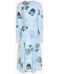 Erdem - Floral-Print Crepe Midi Dress - Lyst