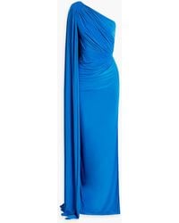 Rhea Costa - One-shoulder Draped Jersey Gown - Lyst