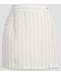 Onia - Striped Linen-blend Mini Wrap Skirt - Lyst