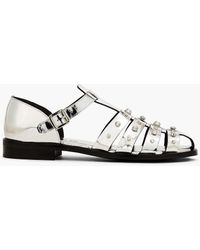 Sandro - Embellished Mirrored-leather Sandals - Lyst