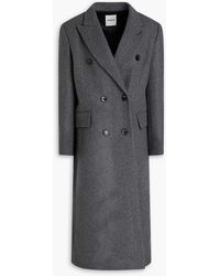 Sandro - Double-Breasted Wool-Blend Felt Coat - Lyst