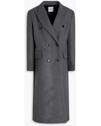 Sandro - Double-Breasted Wool-Blend Felt Coat - Lyst
