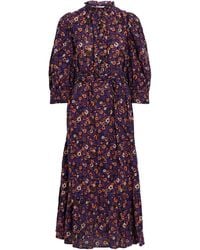 Antik Batik - Paoli Belted Floral-print Cotton Midi Dress - Lyst