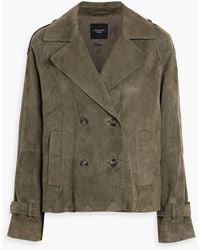 Weekend by Maxmara - Oblato Double-Breasted Suede Jacket - Lyst