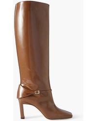 Wandler - Isa kniehohe stiefel aus glanzleder mit schnallen - Lyst