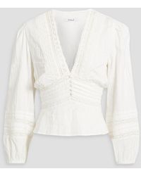 10 Crosby Derek Lam - Rania Lace-trimmed Pintucked Cotton-gauze Blouse - Lyst