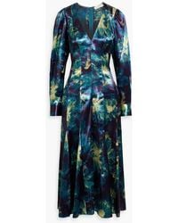 Ulla Johnson - Acrou Printed Satin Midi Dress - Lyst