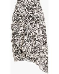 Isabel Marant - Roly Asymmetric Zebra-print Silk-blend Crepe De Chine Skirt - Lyst