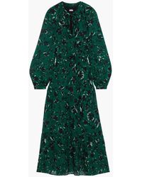 Iris & Ink Cezanne Tiered Floral-print Chiffon Maxi Dress - Green