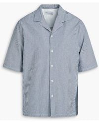 Officine Generale - Eren Striped Cotton-seersucker Shirt - Lyst