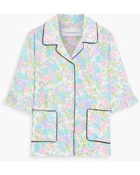 Les Rêveries - Floral-print Silk-crepe Shirt - Lyst