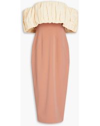 Rachel Gilbert - Harley Off-the-shoulder Gathered Silk And Cotton-blend Crepe Midi Dress - Lyst
