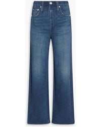 Rag & Bone - Miramar Denim-Effect Print French Cotton-Terry Wide-Leg Pants - Lyst