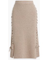 Altuzarra - Lace-up Merino Wool-blend Midi Skirt - Lyst