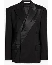 Helmut Lang - Double-breasted Satin And Wool Blazer - Lyst