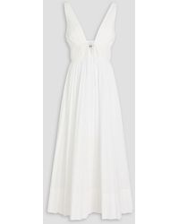 Jonathan Simkhai - Stephanie Pleated Cotton-Blend Poplin Midi Dress - Lyst
