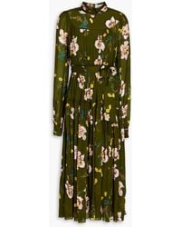 Diane von Furstenberg - Kent Pleated Floral-print Crepe Midi Dress - Lyst