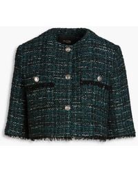 Maje - Cropped Metallic Boucle-tweed Jacket - Lyst