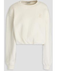 Sandro - Cropped Cotton-fleece Sweatshirt - Lyst