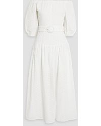 Nicholas - Mia Off-the-shoulder Broderie Anglaise Cotton Maxi Dress - Lyst