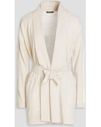 N.Peal Cashmere - Metallic Cable Knit Cashmere-blend Cardigan - Lyst