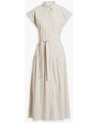 10 Crosby Derek Lam - Laurel Striped Linen-blend Midi Shirt Dress - Lyst
