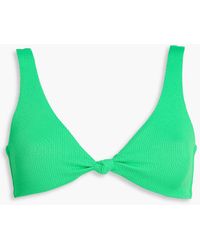 Melissa Odabash - Ibiza Knotted Stretch-Seersucker Bikini Top - Lyst
