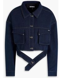 ROTATE BIRGER CHRISTENSEN - Cropped Denim Jacket - Lyst