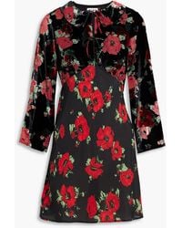 RIXO London - Malibu Floral-print Silk-blend Devoré-velvet And Crepe De Chine Mini Dress - Lyst