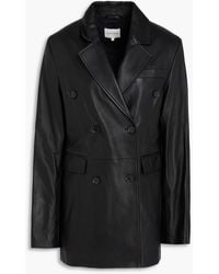Loulou de Saison - Benetra Double-breasted Leather Blazer - Lyst