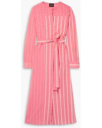Akris - Striped Cotton-voile Midi Shirt Dress - Lyst