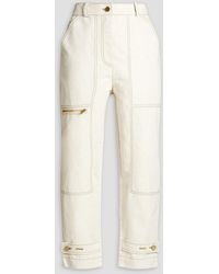 3.1 Phillip Lim - Cropped Cotton And Linen-blend Straight-leg Pants - Lyst