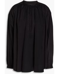 Nili Lotan - Neville Gathered Cotton-voile Blouse - Lyst