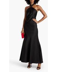 Halston heritage satin and organza tiered degradé gown hotsell