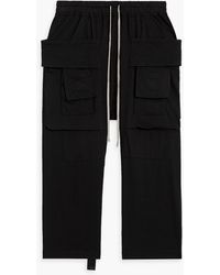 Rick Owens - Cropped Cotton-jersey Drawstring Cargo Pants - Lyst