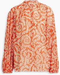 Diane von Furstenberg - Bristol bedruckte bluse aus chiffon mit raffung - Lyst