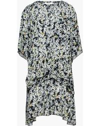 See By Chloé - Tiered Floral-print Crepe De Chine Mini Dress - Lyst