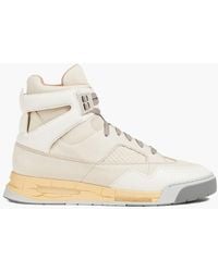 Maison Margiela - Smooth And Lizard-effect Leather High-top Sneakers - Lyst