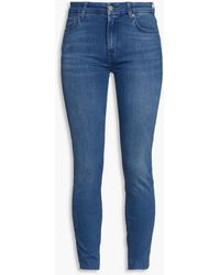 7 For All Mankind - Faded Mid-rise Skinny Jeans - Lyst
