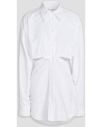 Victoria Beckham - Gathered Cutout Cotton-poplin Shirt - Lyst