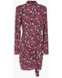 Veronica Beard - Louella minikleid aus stretch-seide mit floralem print - Lyst