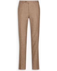 Canali - Mélange Wool, Silk And Linen-blend Pants - Lyst