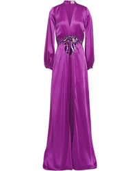 Temperley London Embellished Satin-crepe Gown - Purple