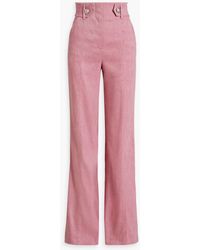 Veronica Beard - Sunny Linen-blend Twill Wide-leg Pants - Lyst